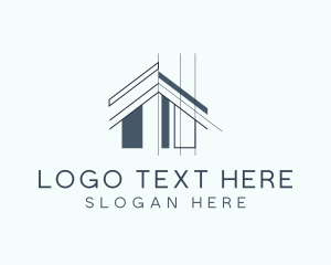 House Architecture Blueprint Logo