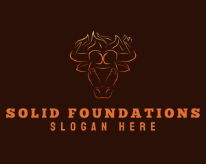 Cattle - Fire Buffalo Horn logo design
