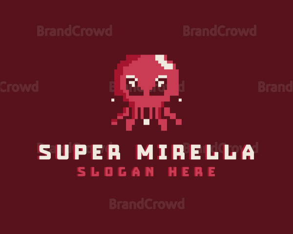Pixel Octopus Animal Logo