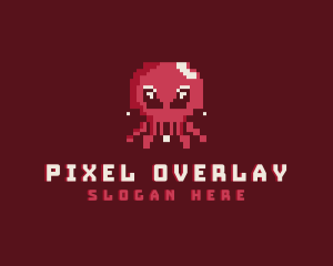 Pixel Octopus Animal logo design