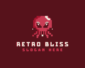 Nostalgia - Pixel Octopus Animal logo design