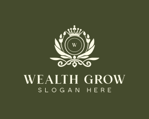 Floral Royal Crown logo design