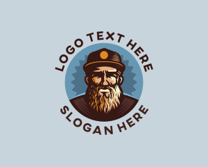 Fisherman - Old Man Cartoon logo design