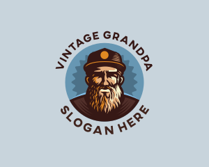 Old Man Cartoon  logo design