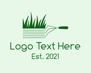 Turf - Green Garden Rake logo design