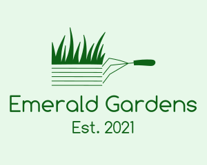 Green Garden Rake  logo design