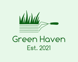 Green Garden Rake  logo design