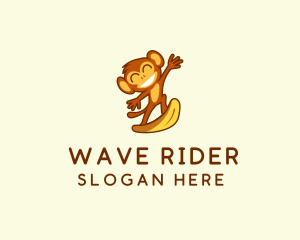 Surf - Surfing Monkey Ape logo design