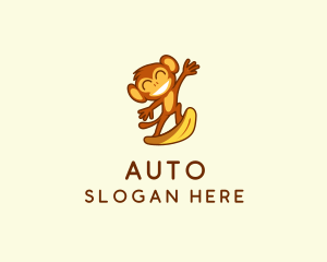 Stuffed - Surfing Monkey Ape logo design