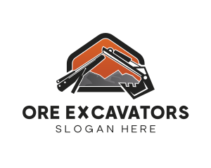 Mining - Excavator Mining Builder logo design