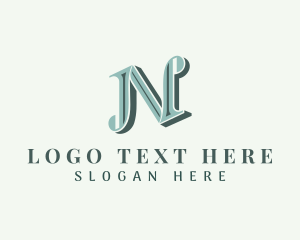 Letter Jn - Vintage Publishing Firm logo design