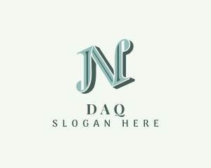Letter Jn - Vintage Publishing Firm logo design