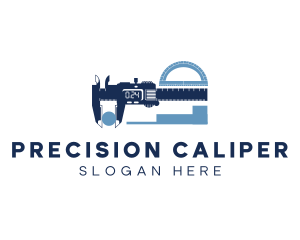 Caliper Protractor Measuring Tool logo design