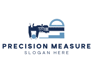 Caliper Protractor Measuring Tool logo design