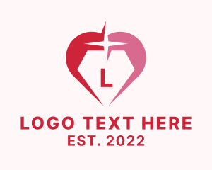 Dating App - Diamond Heart Jewelry logo design