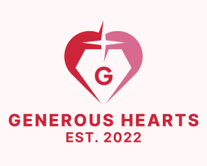 Giving - Diamond Heart Jewelry logo design