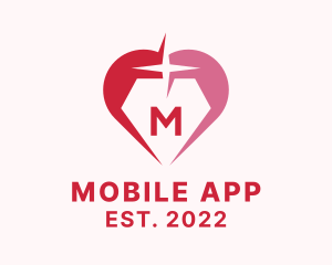 Dating App - Diamond Heart Jewelry logo design