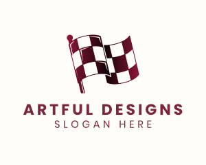 Automotive Racing Flag logo design