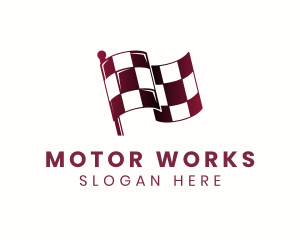Motor - Automotive Racing Flag logo design