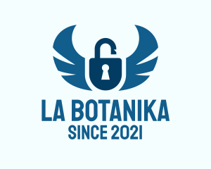 Locksmith - Blue Wing Padlock logo design