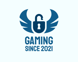 Secure - Blue Wing Padlock logo design