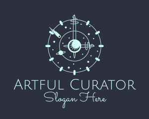 Solar System Clock logo design