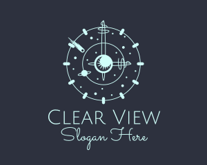 Solar System Clock logo design