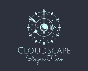 Solar System Clock logo design