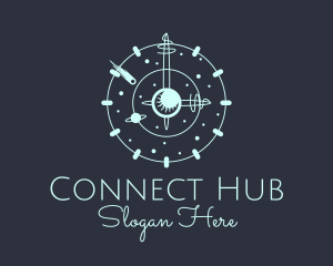 Solar System Clock logo design