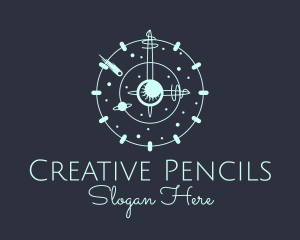 Solar System Clock logo design