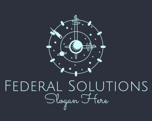 Solar System Clock logo design