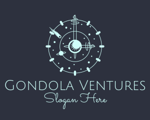 Solar System Clock logo design