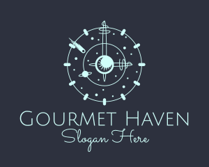 Solar System Clock logo design