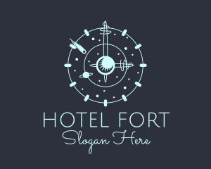 Solar System Clock logo design