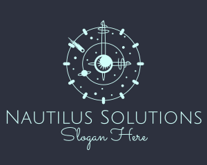 Solar System Clock logo design