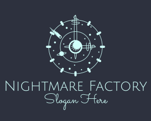 Solar System Clock logo design