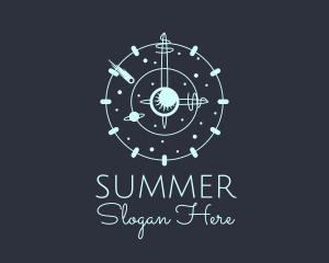 Solar System Clock logo design