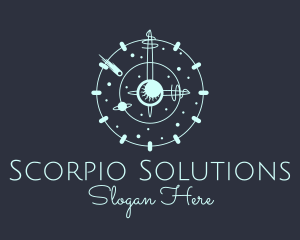 Solar System Clock logo design