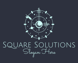 Solar System Clock logo design