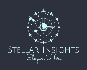 Astrological - Solar System Clock logo design