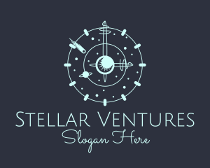 Solar System Clock logo design