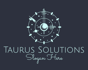 Solar System Clock logo design