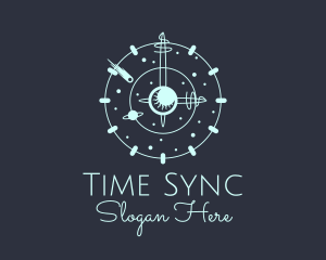 Solar System Clock logo design