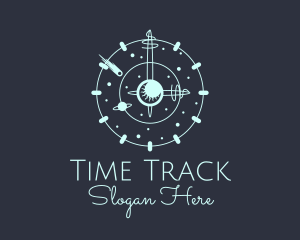 Solar System Clock logo design