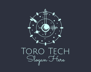 Solar System Clock logo design