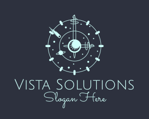 Solar System Clock logo design