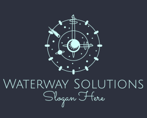 Solar System Clock logo design