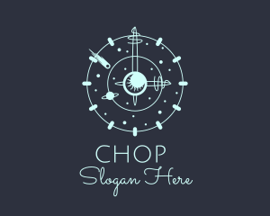 Space - Solar System Clock logo design