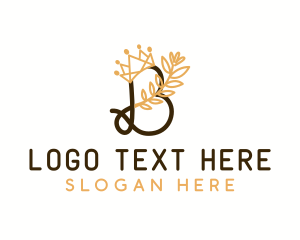High Class - Crown Foliage Letter B logo design