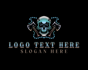 Weapon - Skull Axe Weapon logo design